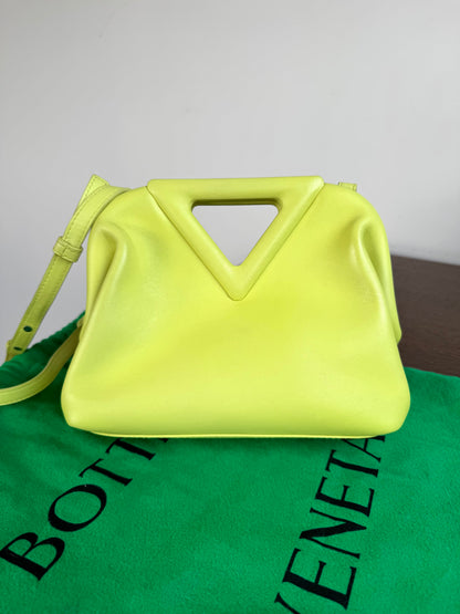 Pre-owned Bottega Veneta Point Small Seagrass Leather Bag