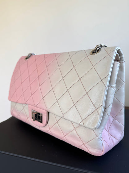 Pre-owned Chanel 2.55 Reissue Maxi 227 Rose Degrade Lambskin Flap Bag