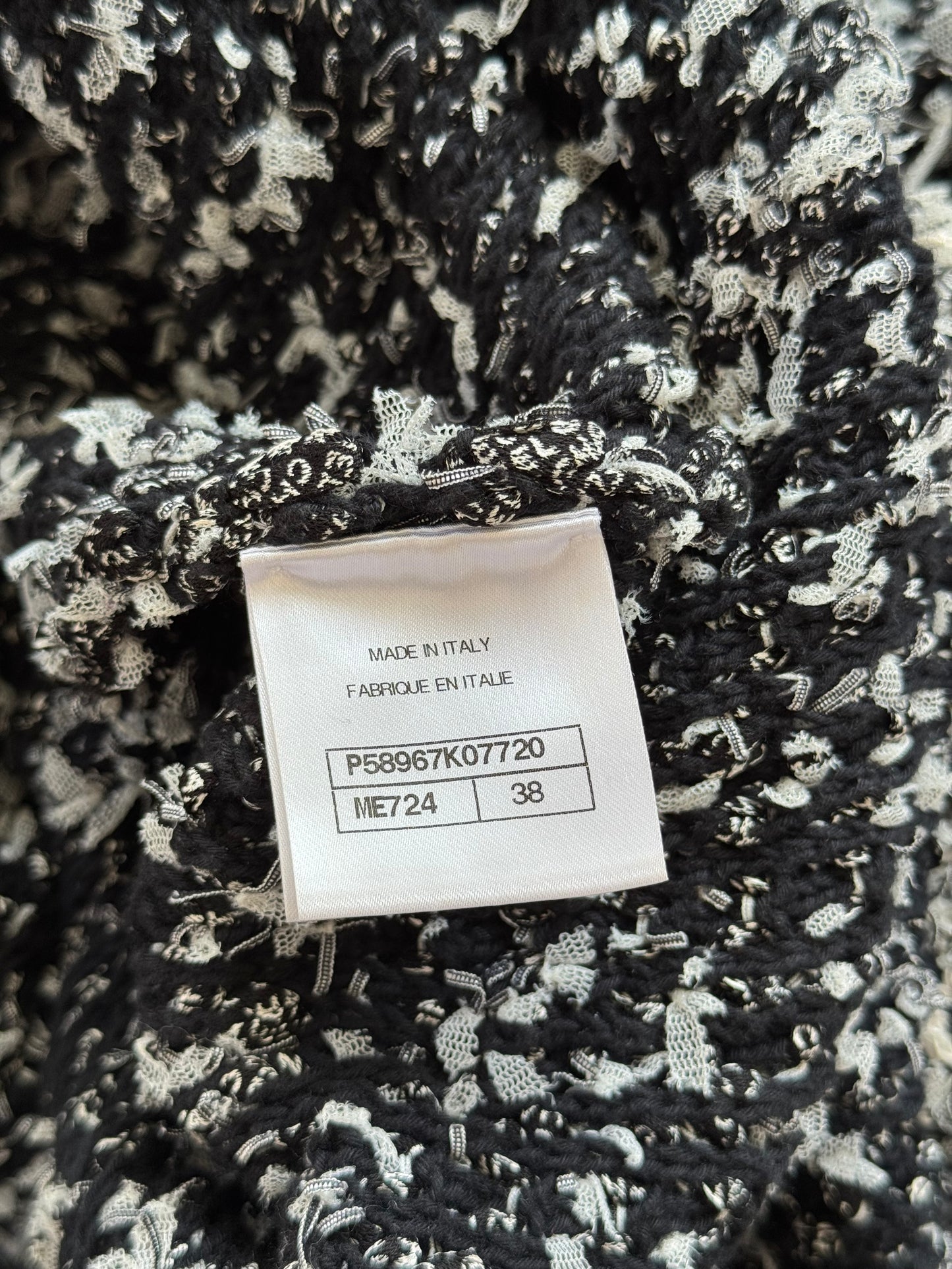 Pre-owned Chanel Black White Cotton Silk Dress