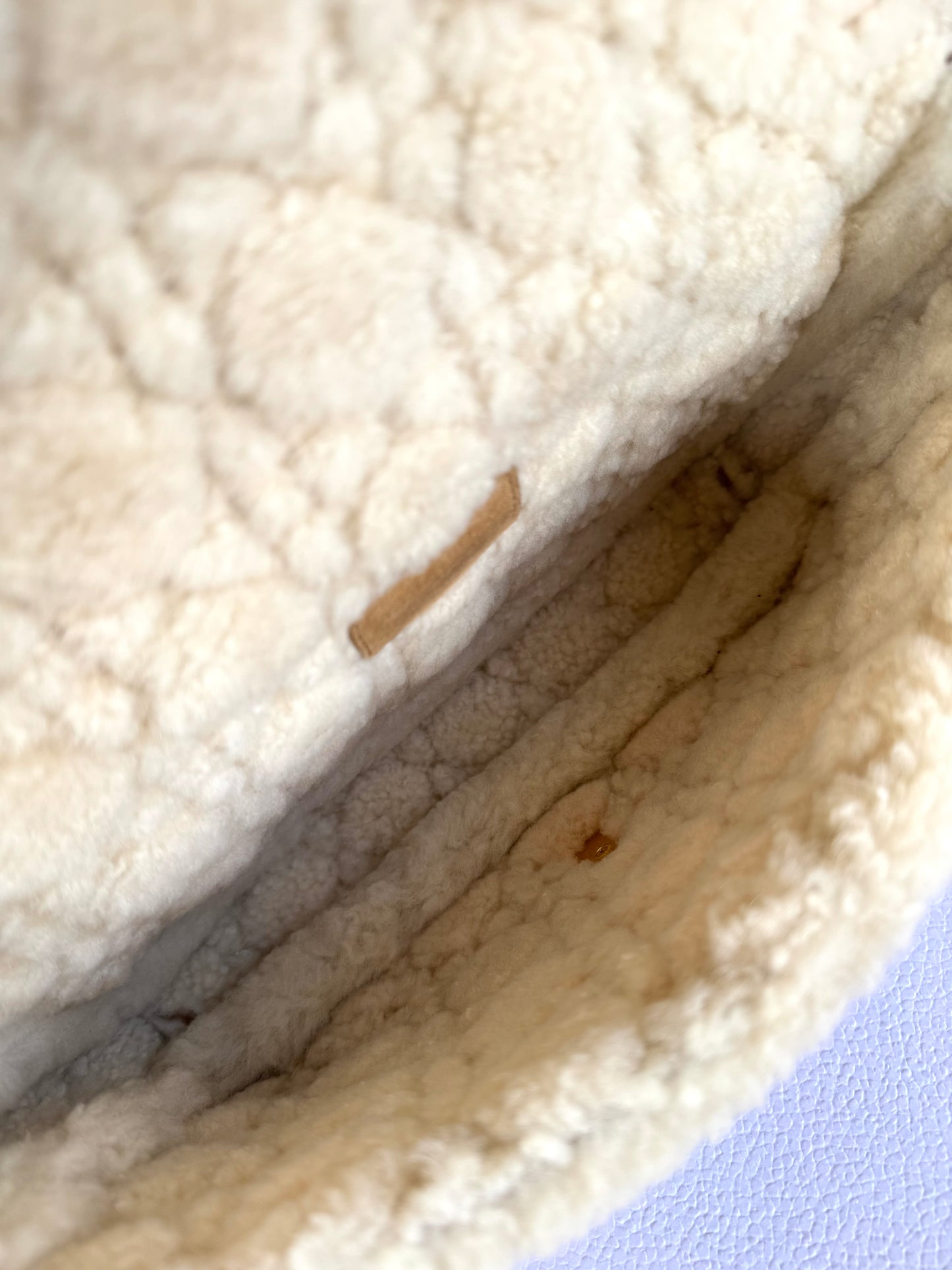 Pre-owned Dior Caro Large Camel Shearling Cannage Flap Bag