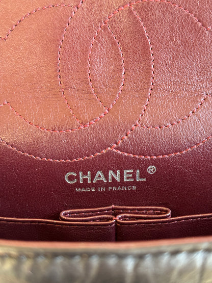 Pre-owned Chanel 2.55 Reissue Large 226 Black Calfskin Flap Bag