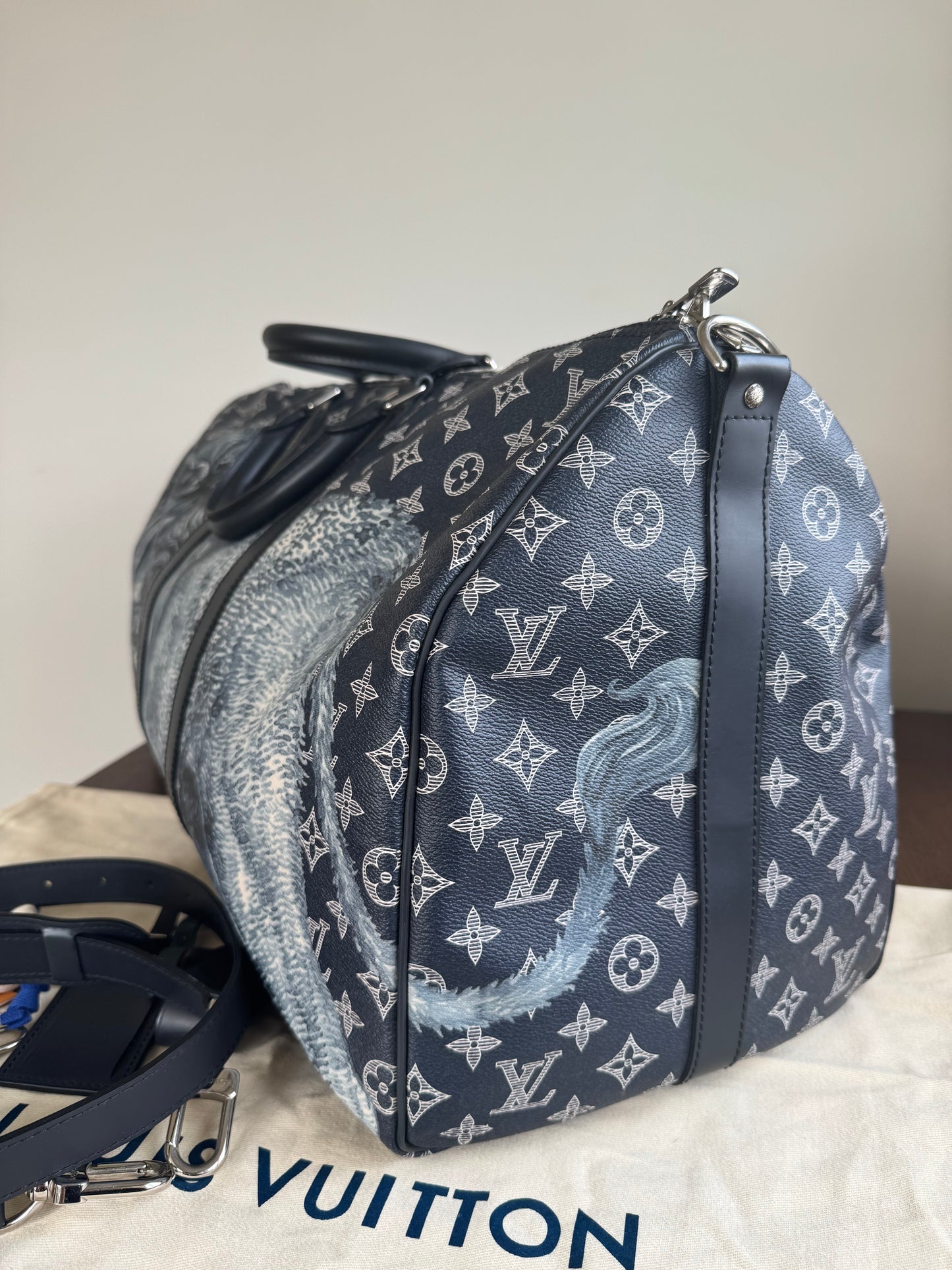 Pre-owned Louis Vuitton Chapman Brothers Keepall 55 Ink Lion Travel Bag
