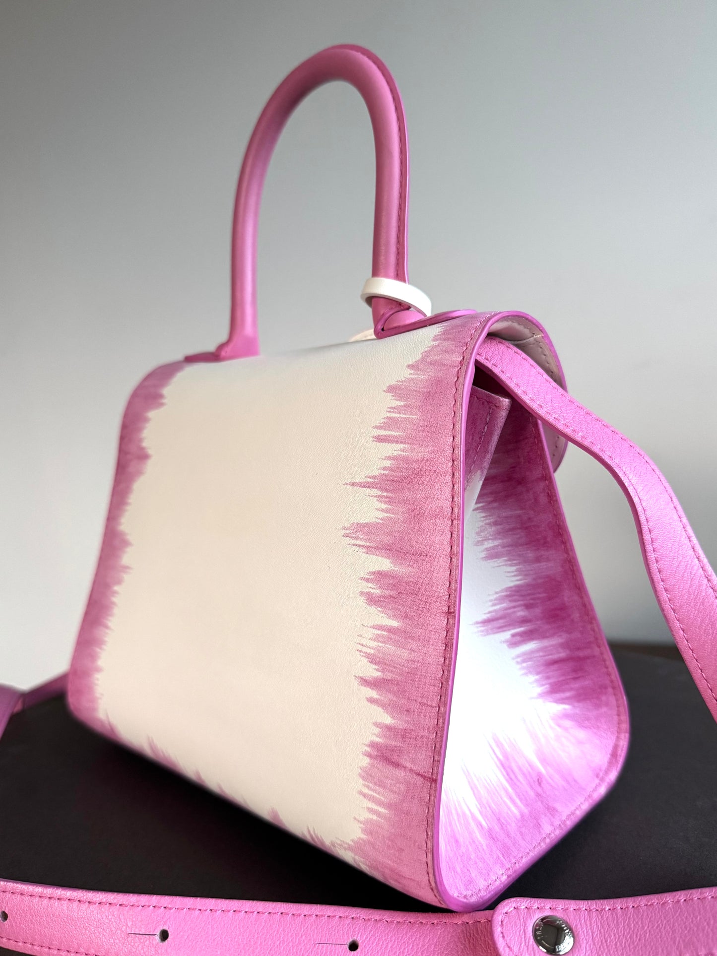 Pre-owned Delvaux Brillant Mini Flamingo Oeillet Leather Bag