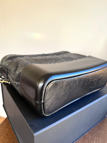 Pre-owned Chanel Gabrielle Medium Black Python Leather Hobo Bag Limited Edition