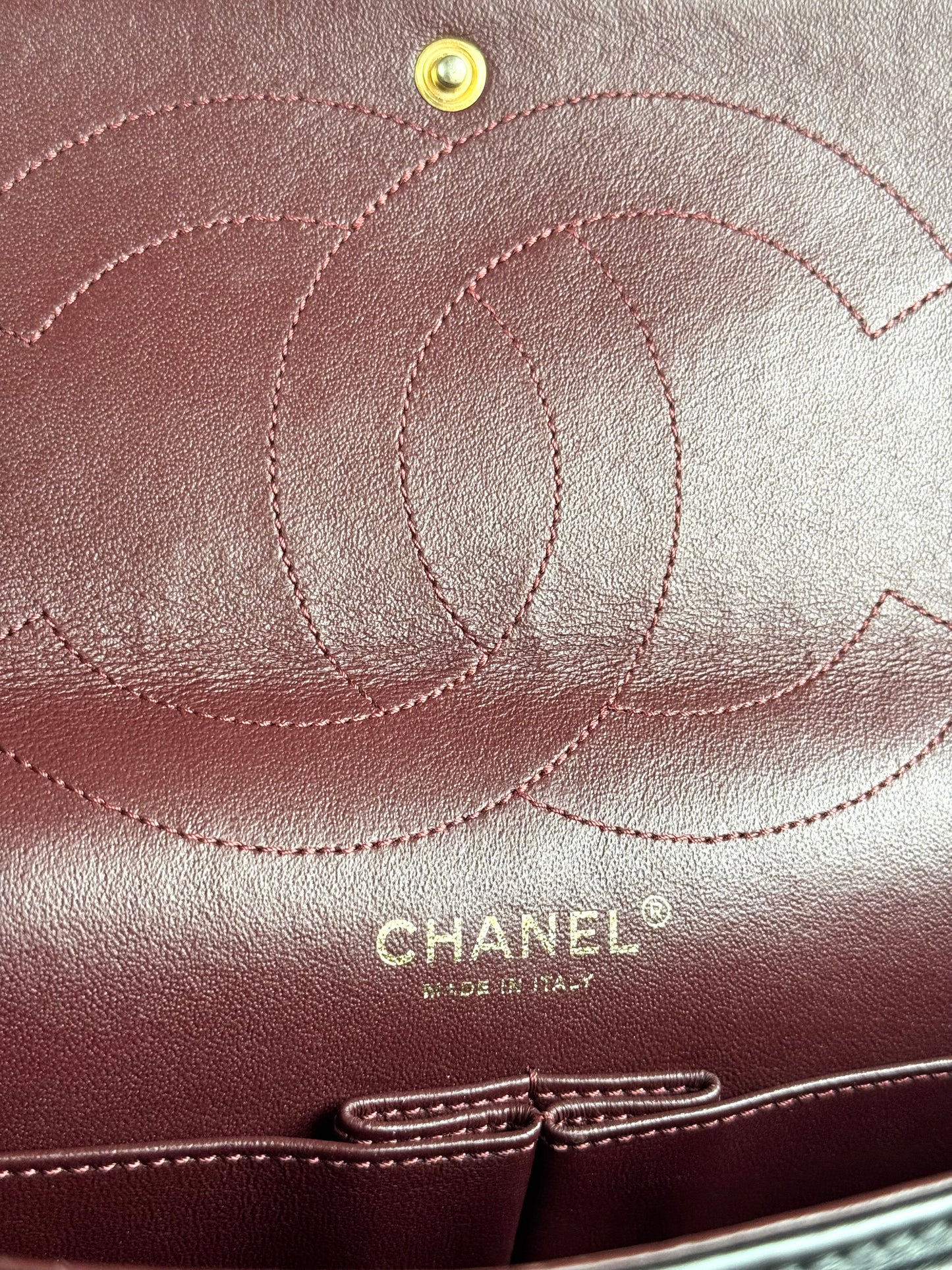 Pre-owned Chanel 2.55 Reissue Maxi 227 Black Calfskin Flap Bag