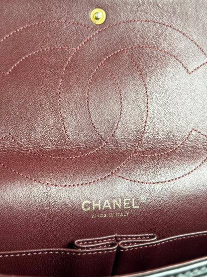 Pre-owned Chanel 2.55 Reissue Maxi 227 Black Calfskin Flap Bag