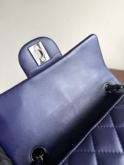 Pre-owned Chanel Timeless Mini Rectangle Purple Leather Bag