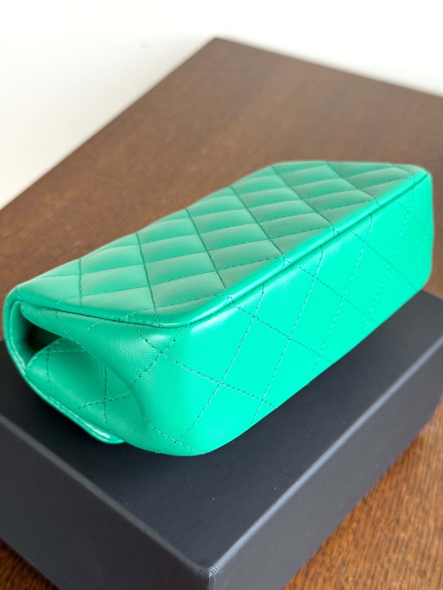 Pre-owned Chanel Timeless Extra Mini Green Leather Flap Bag