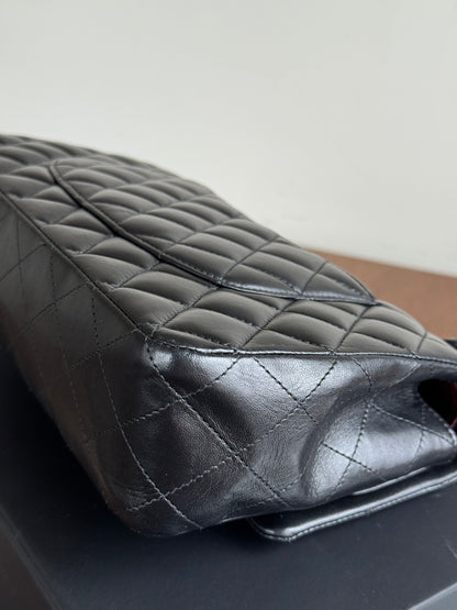 Pre-owned Chanel Timeless Classic Medium Black Lambskin Flap Bag