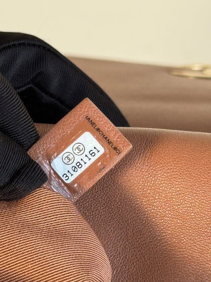 Pre-owned Chanel 19 Large Caramel Lambskin Flap Bag