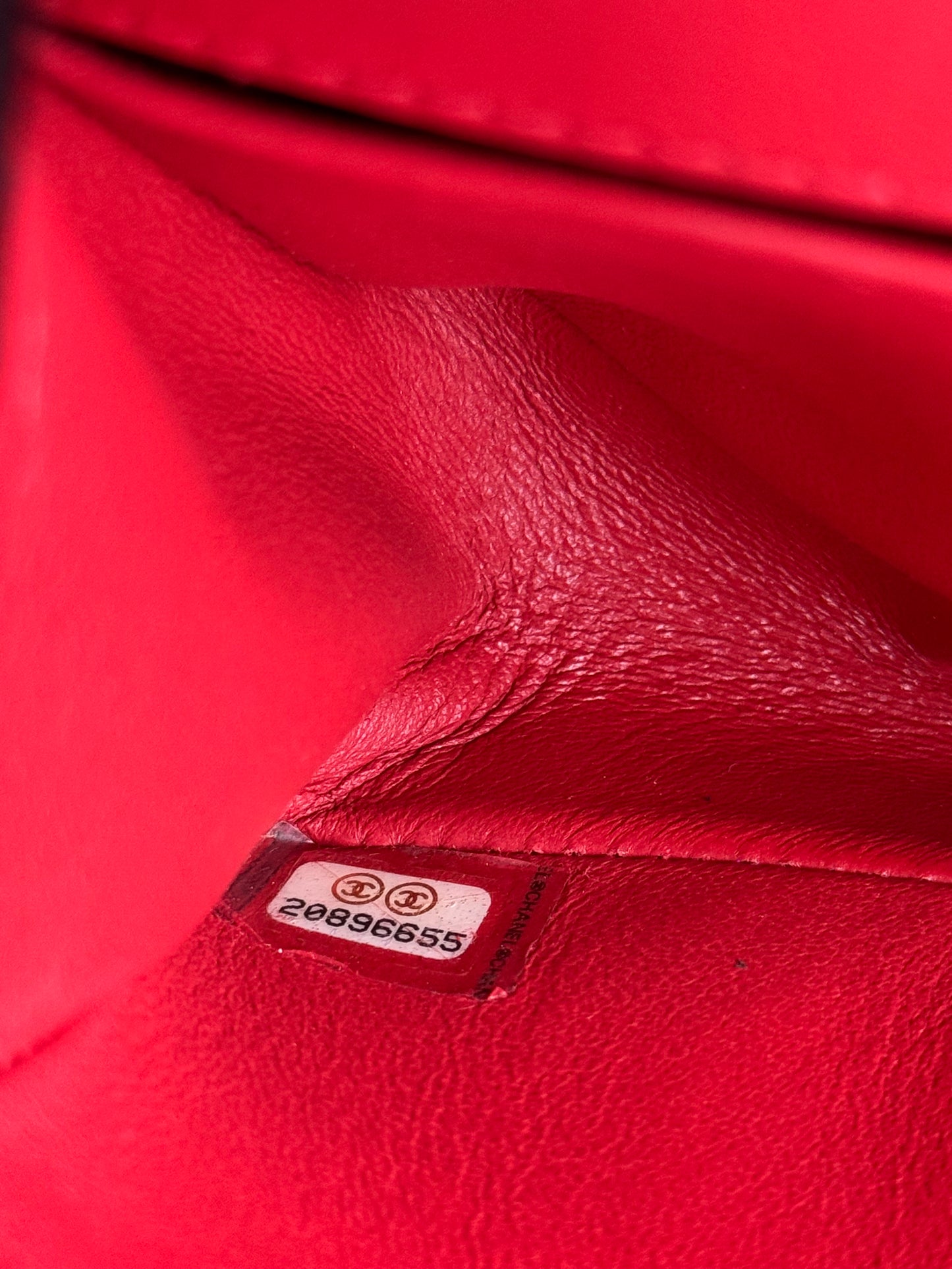 Pre-owned Chanel Boy Small Red Stingray Leather Flap Bag