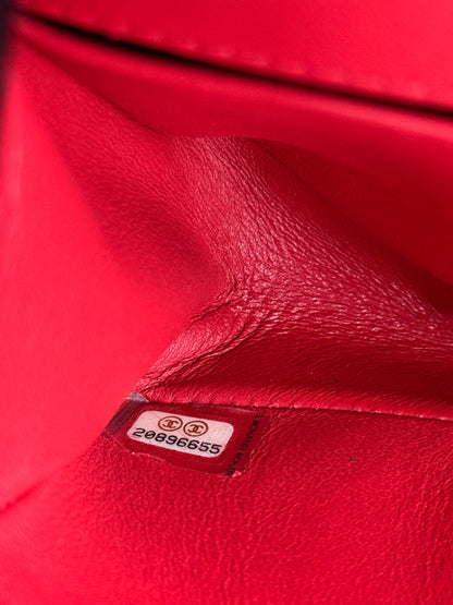 Pre-owned Chanel Boy Small Red Stingray Leather Flap Bag