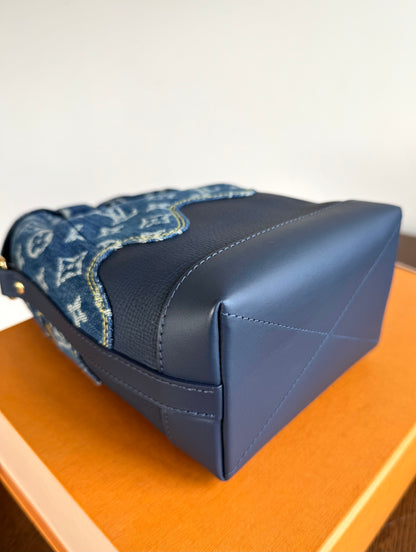 Pre-owned Louis Vuitton x Nigo Monogram Blue Denim Japanese Cruiser Bag
