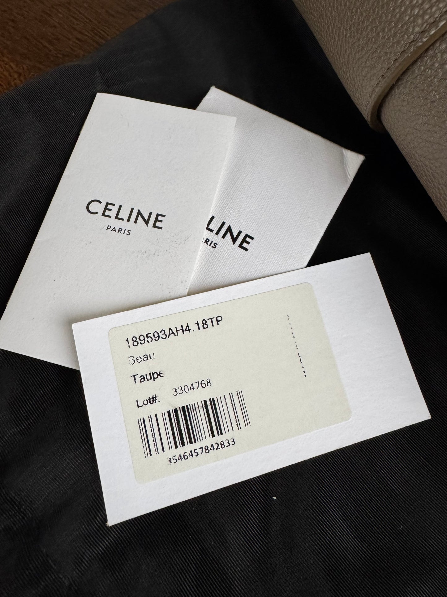 Pre-owned Céline Seau Sangle Taupe Leather Tote Bag
