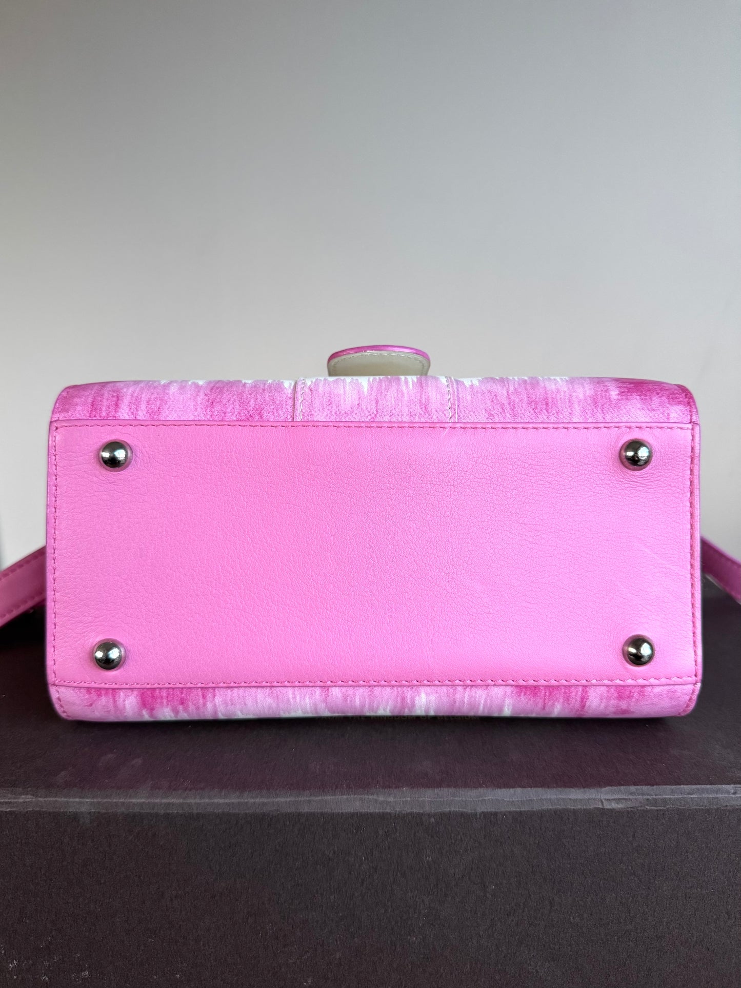 Pre-owned Delvaux Brillant Mini Flamingo Oeillet Leather Bag