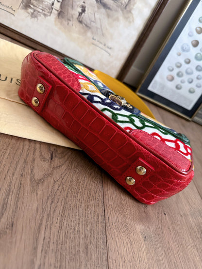 Pre-owned Louis Vuitton Multicolor Dolly Crocodile Velvet Chains Bag Limited Edition