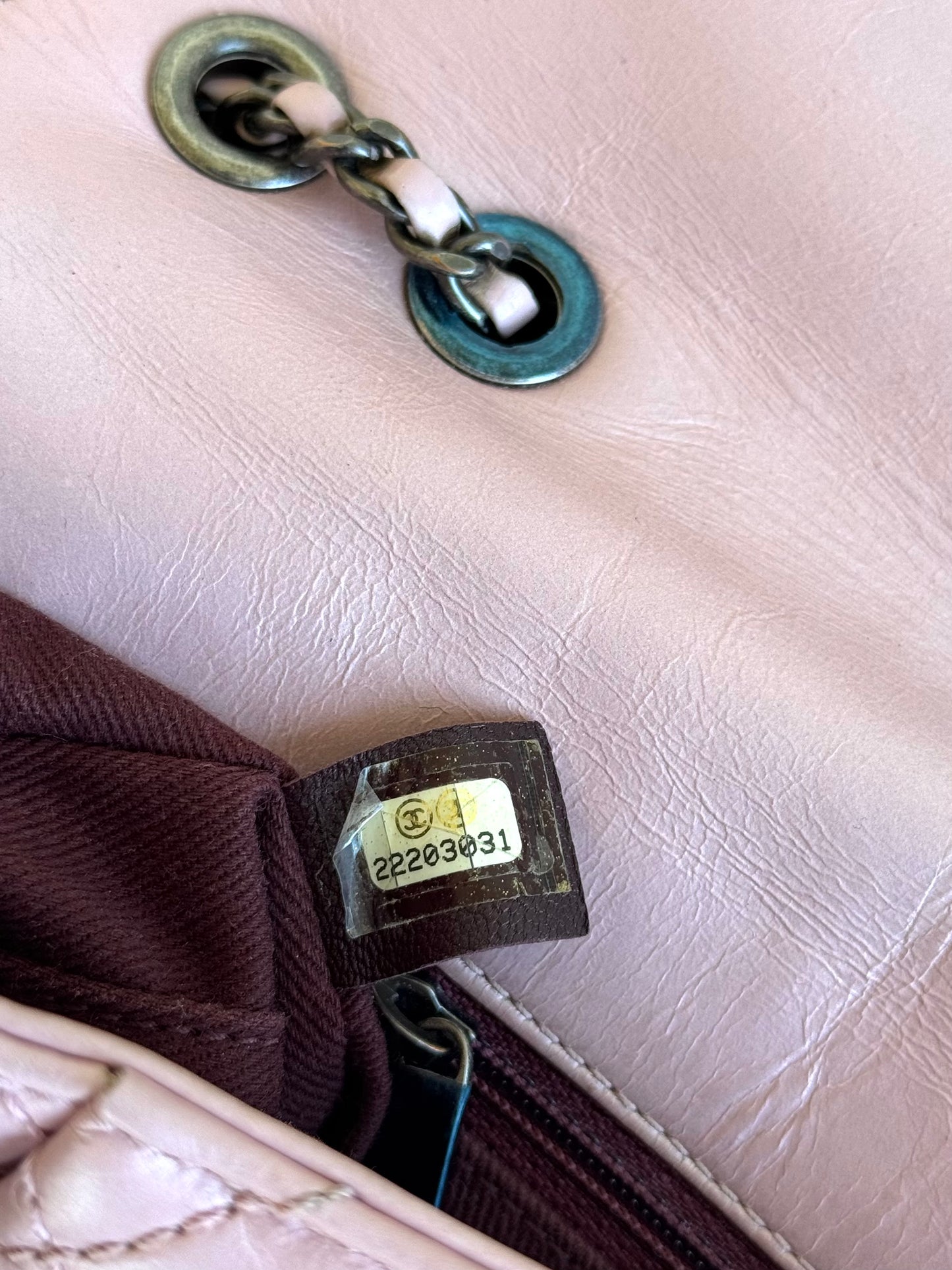 Pre-owned Chanel Coco Pleats Pink Glazed Calfskin Flap Bag