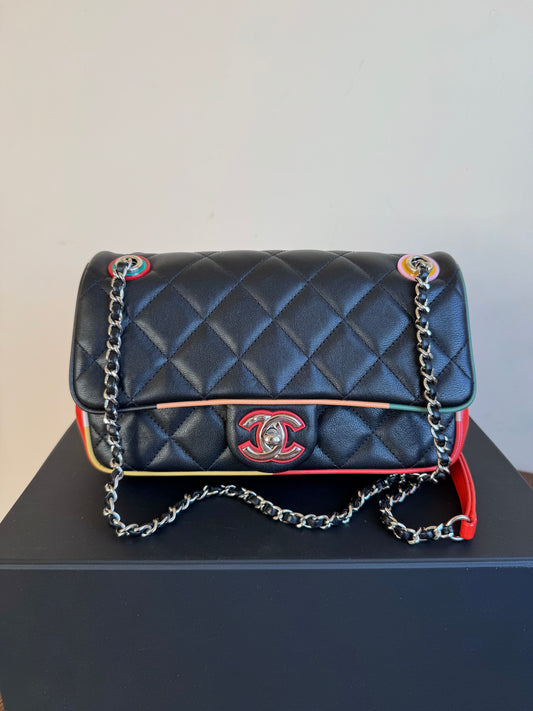Pre-owner Chanel Timeless Small Cuba Color Lambskin Flap Bag