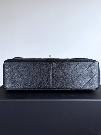Pre-owned Chanel Timeless Classic Jumbo Black Caviar Flap Bag