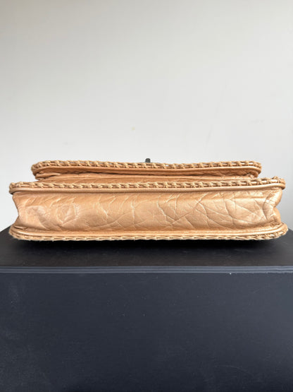 Pre-owned Chanel Chocolat Quilt Reissue Gold Leather Flap Bag