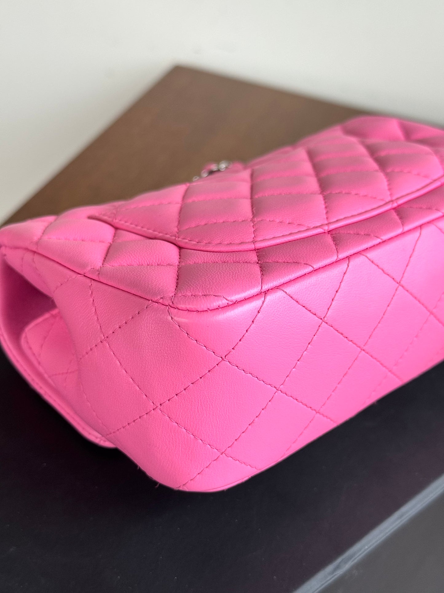 Pre-owned Chanel Timeless Mini Rectangle Pink Leather Bag
