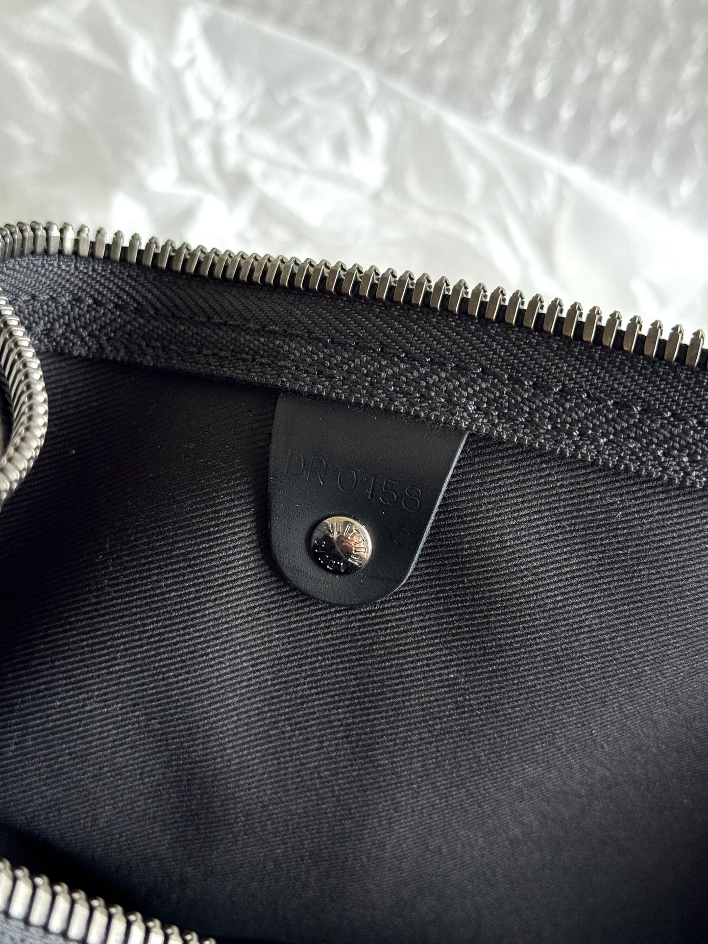 Pre-owned Louis Vuitton Keepall 50 Black Silver Eclipse Split Travel Bag