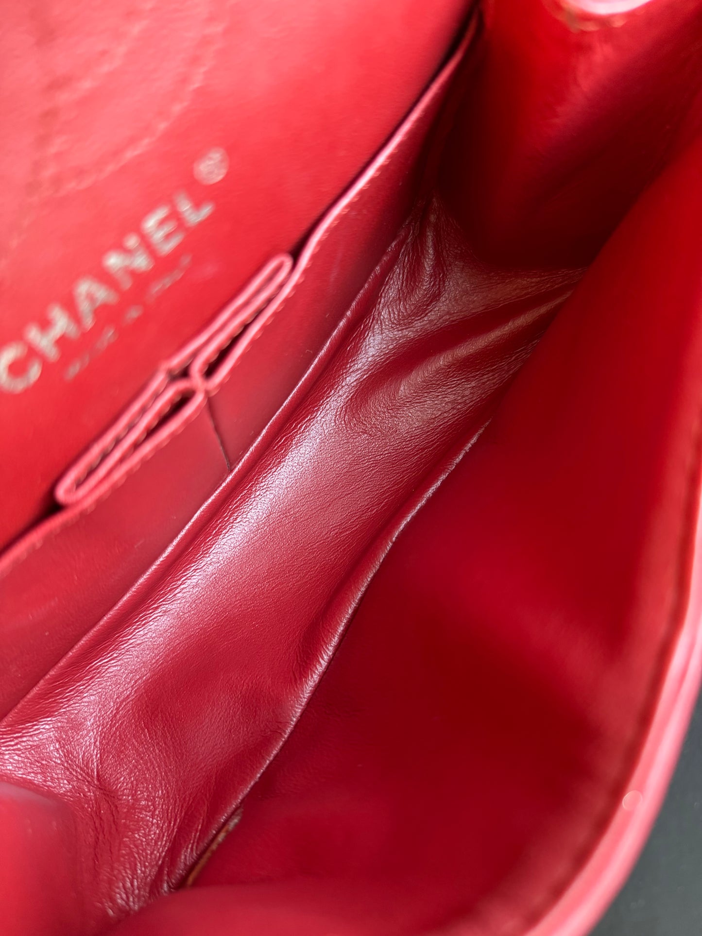 Pre-owned Chanel 2.55 Reissue Small 224 Red Leather Flap Bag