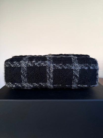 Pre-owned Chanel 19 Small Black Tweed Flap Bag