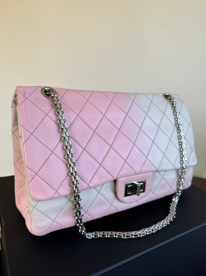 Pre-owned Chanel 2.55 Reissue Maxi 227 Rose Degrade Lambskin Flap Bag