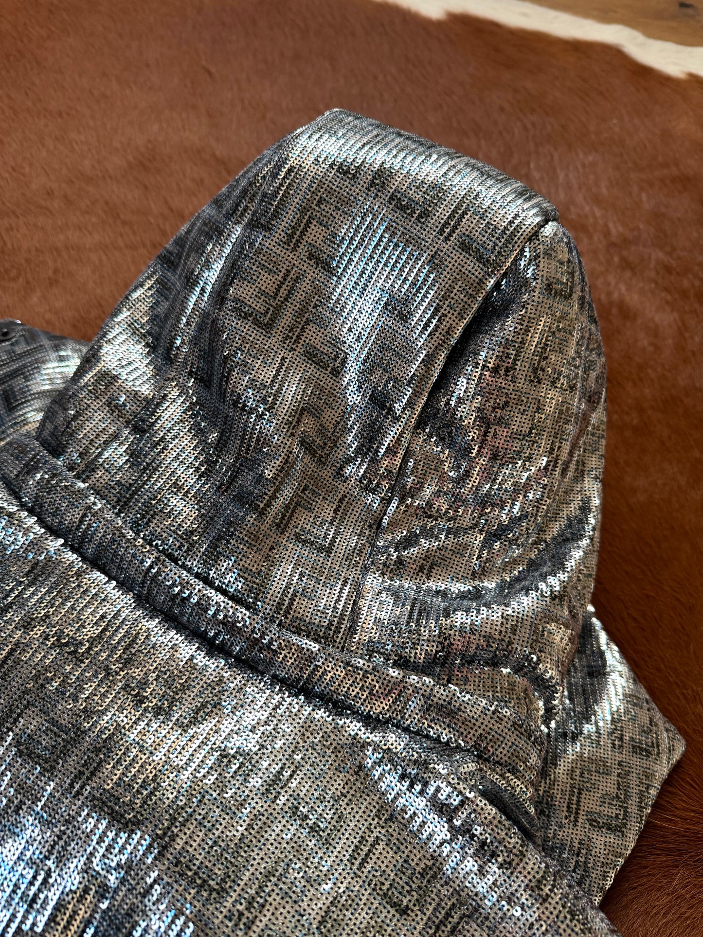 Pre-owned Fendi Silver Full Bomber Down Jacket