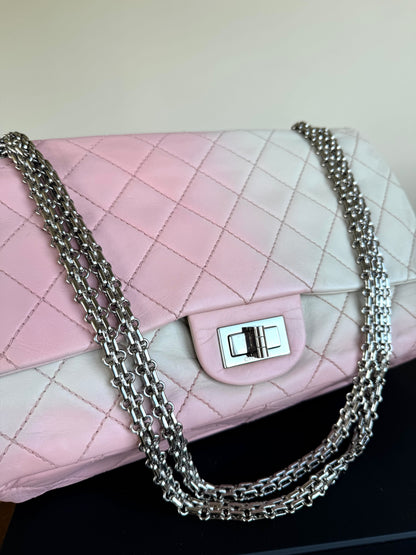 Pre-owned Chanel 2.55 Reissue Maxi 227 Rose Degrade Lambskin Flap Bag