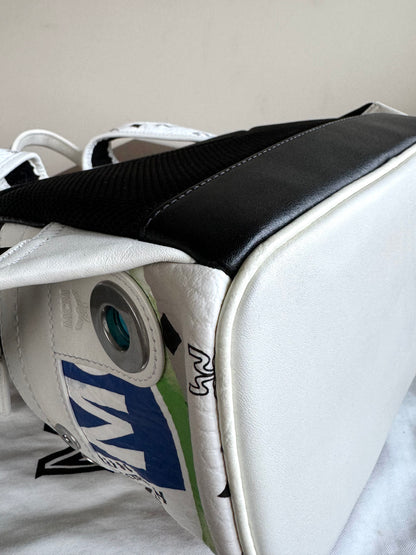 Pre-owned MCM Stark Small White In Flight Print Visetos Backpack