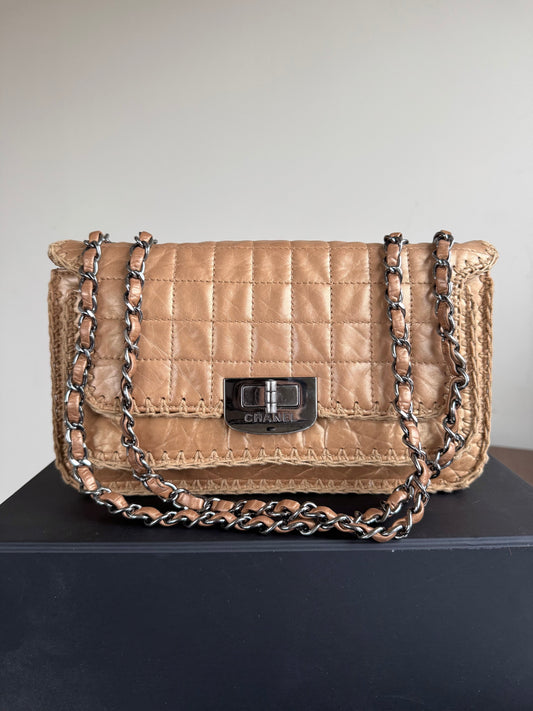 Pre-owned Chanel Chocolat Quilt Reissue Gold Leather Flap Bag