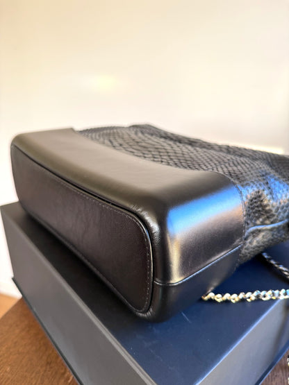 Pre-owned Chanel Gabrielle Medium Black Python Leather Hobo Bag Limited Edition