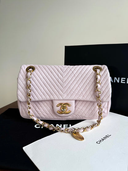 Pre-owned Chanel Timeless Small Light Rose Calfskin Flap Bag