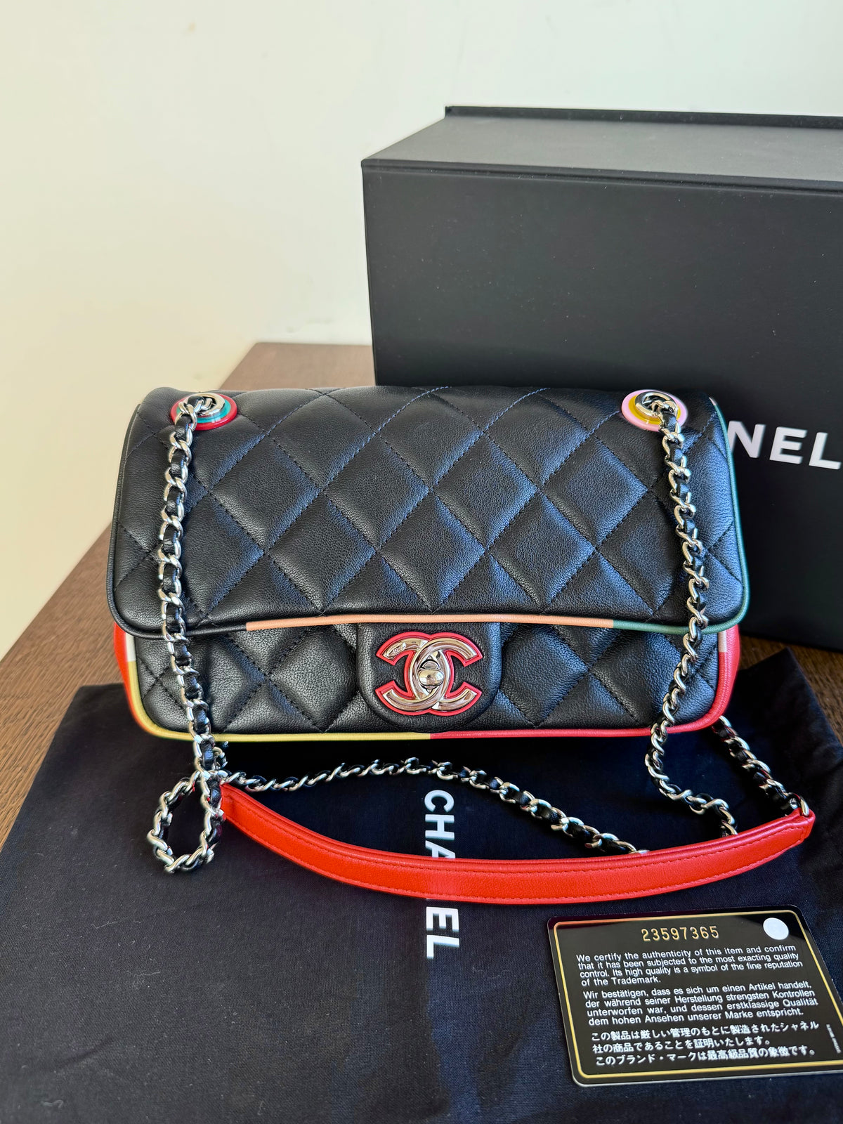 Pre-owner Chanel Timeless Small Cuba Color Lambskin Flap Bag