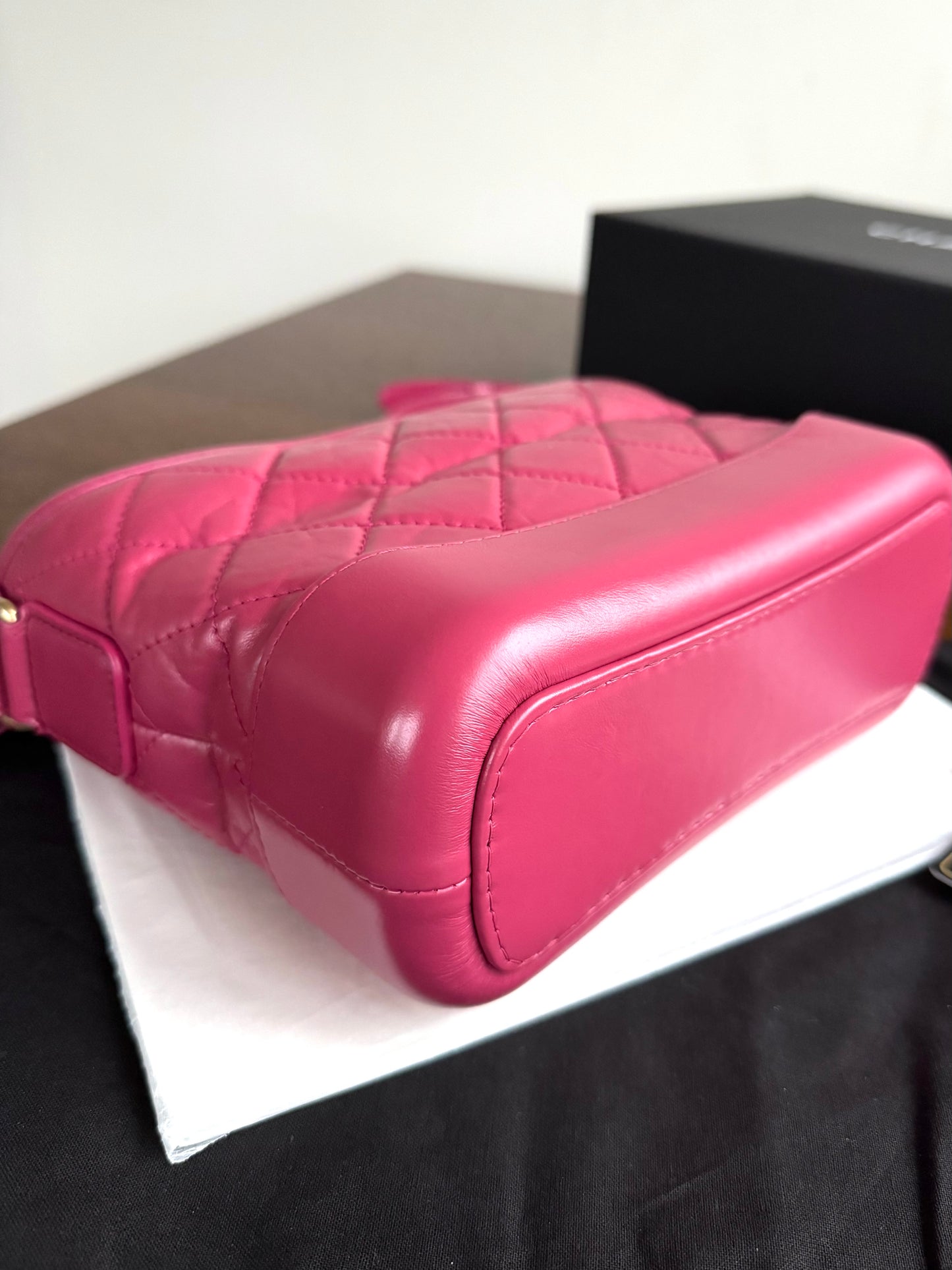 Pre-owned Chanel Gabrielle Small Pink Leather Hobo Bag