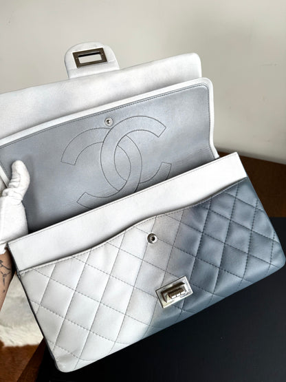 Pre-owned Chanel 2.55 Reissue Maxi 227 Misty Blue Degrade Lambskin Flap Bag
