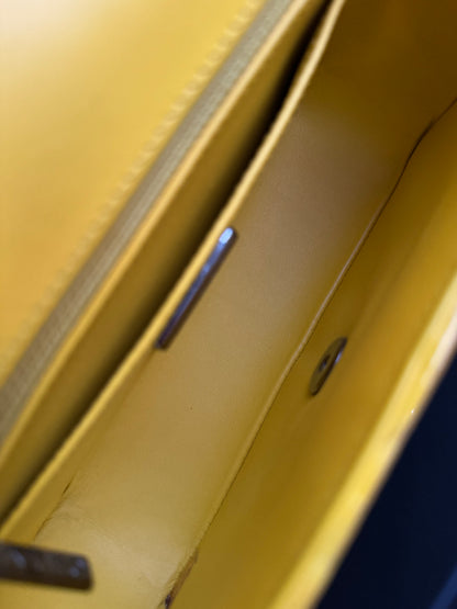 Pre-owned Chanel Timeless Mini Rectangle Yellow Python Flap Bag