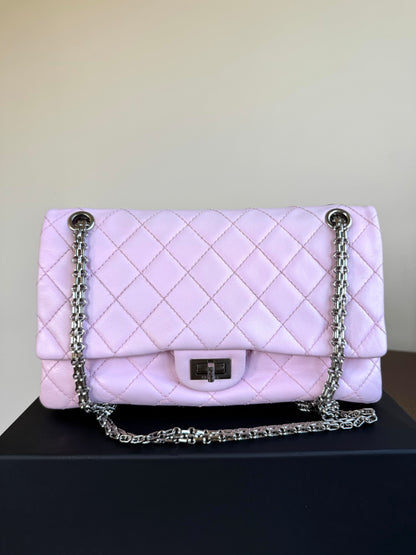 Pre-owned Chanel 2.55 Reissue 226 Large Pink Leather Flap Bag