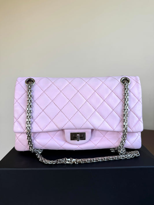 Pre-owned Chanel 2.55 Reissue 226 Large Pink Leather Flap Bag