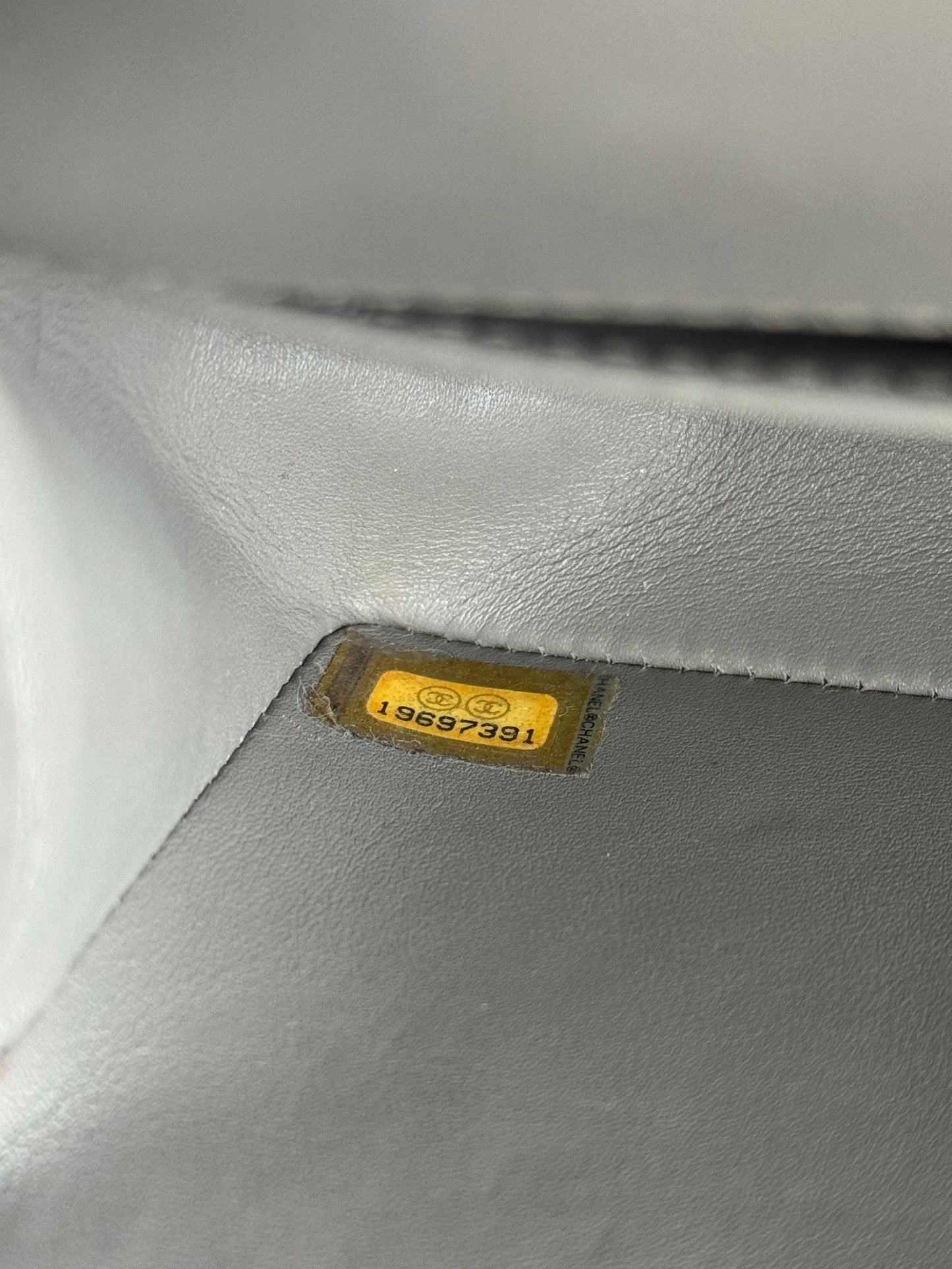 Pre-owned Chanel Boy Small Grey Lizard Leather Flap Bag