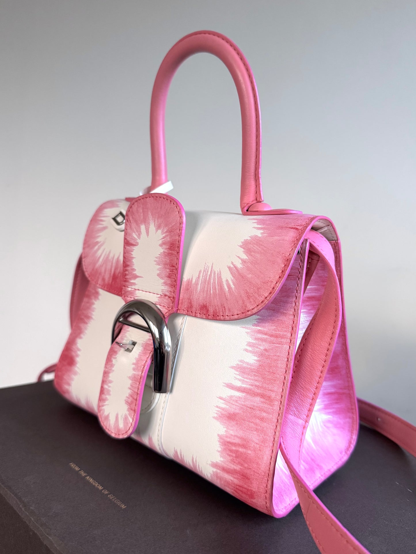 Pre-owned Delvaux Brillant Mini Flamingo Oeillet Leather Bag