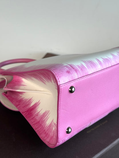 Pre-owned Delvaux Brillant Mini Flamingo Oeillet Leather Bag