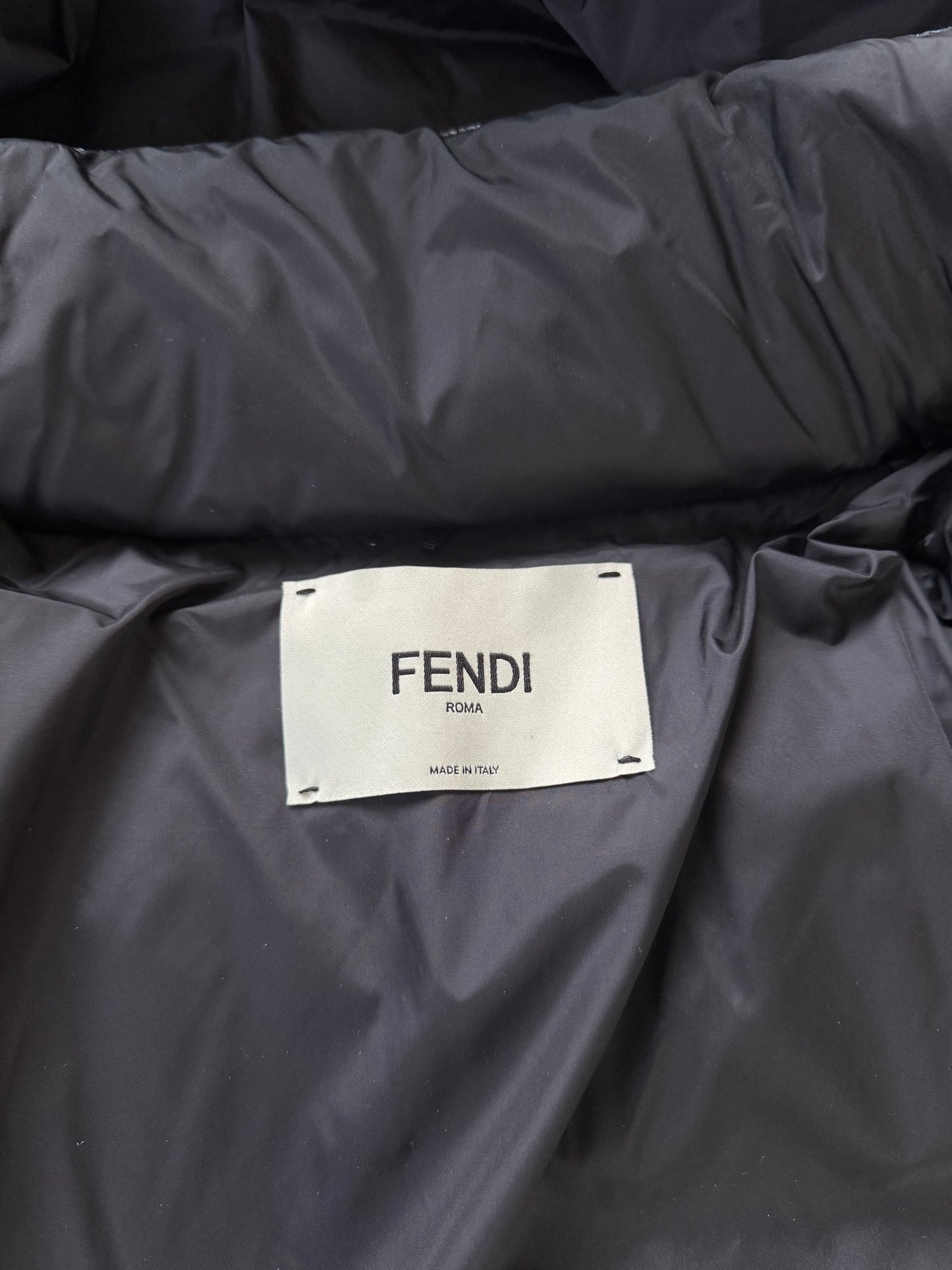 Pre-owned Fendi Silver Full Bomber Down Jacket