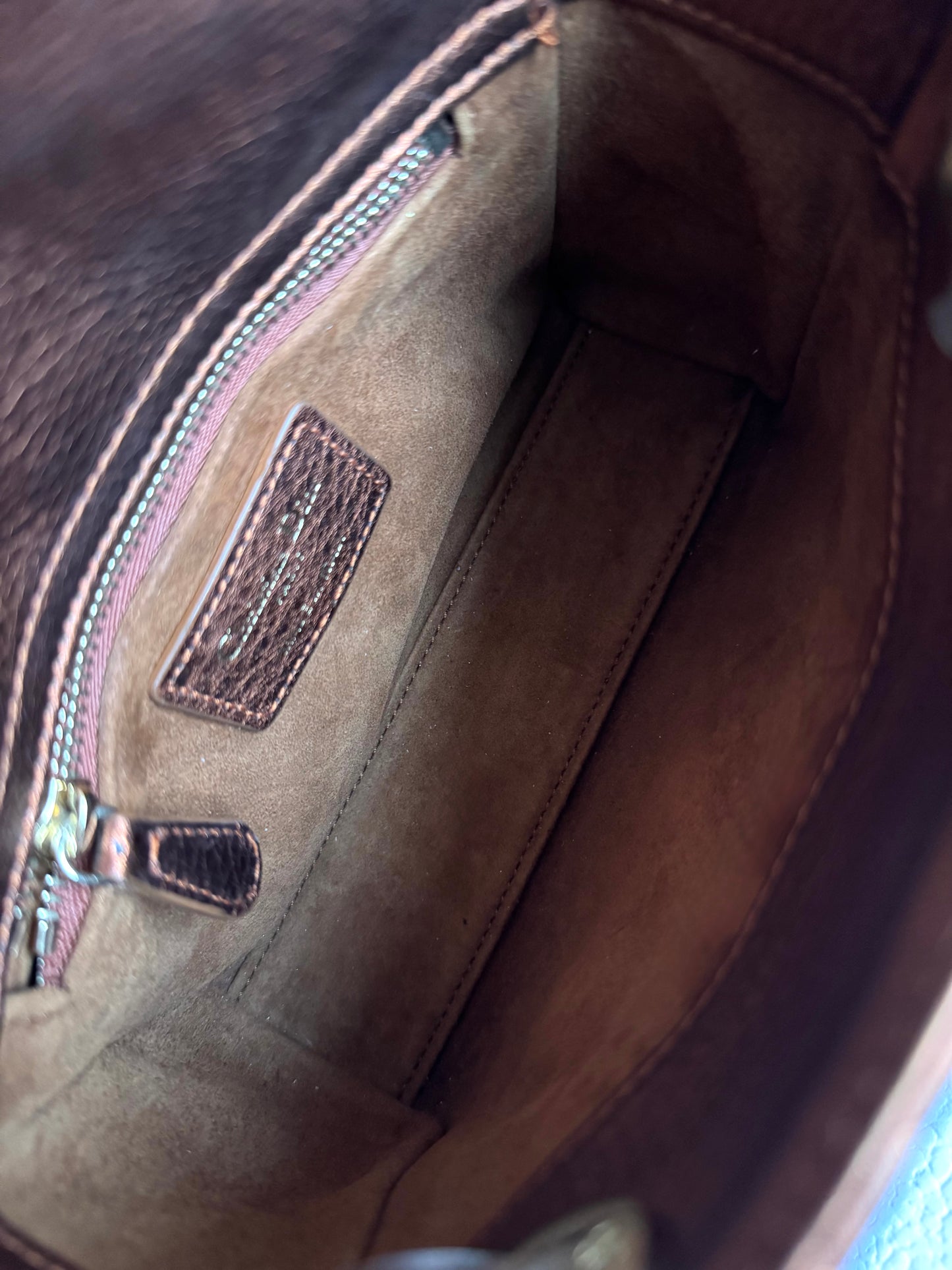 Pre-owned Dior Lady Dior Mini Bronze Lambskin Cannage Bag