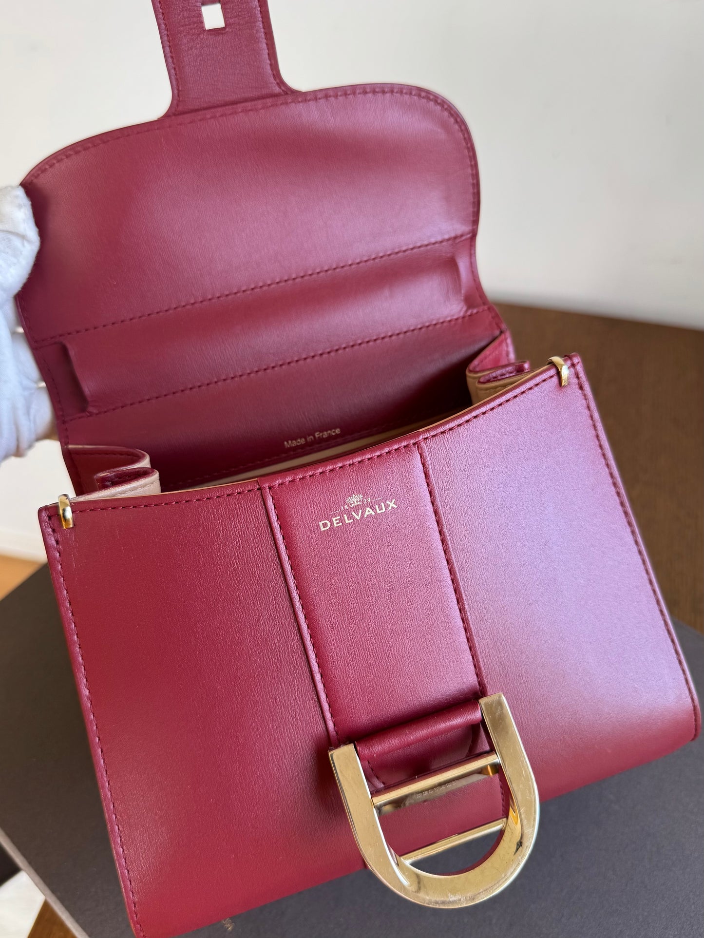 Pre-owned Delvaux Brillant Mini Burgundy Leather Bag