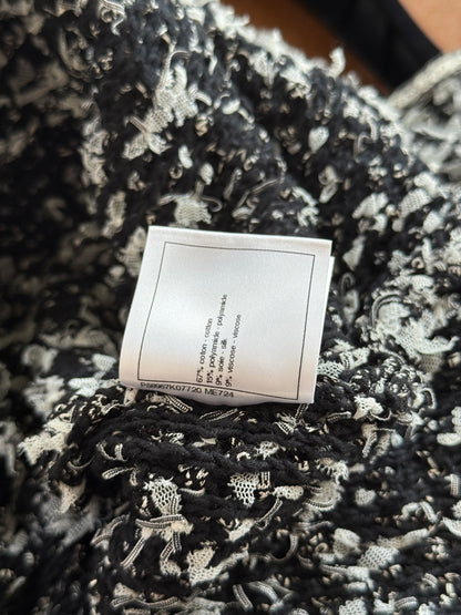 Pre-owned Chanel Black White Cotton Silk Dress