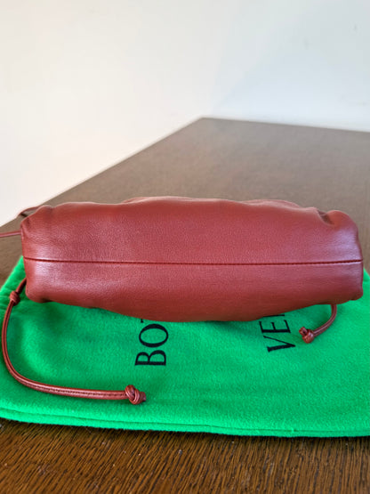 Pre-owned Bottega Veneta Mini Pouch Burgundy Lambskin Crossbody Bag