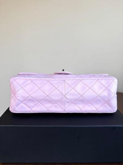 Pre-owned Chanel 2.55 Reissue 226 Large Pink Leather Flap Bag
